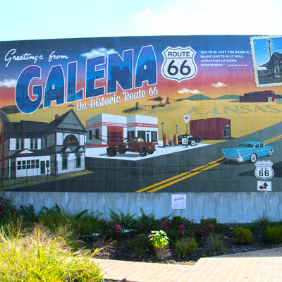 Route 66 Postcard Mural
